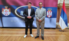 19. септембар 2024. Заменик председника Одбора за европске интеграције Милан Радин и посланик немачког Бундестага Фабиан Функе